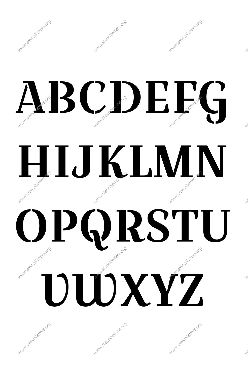 Wedding Script Stencil Letter Set
