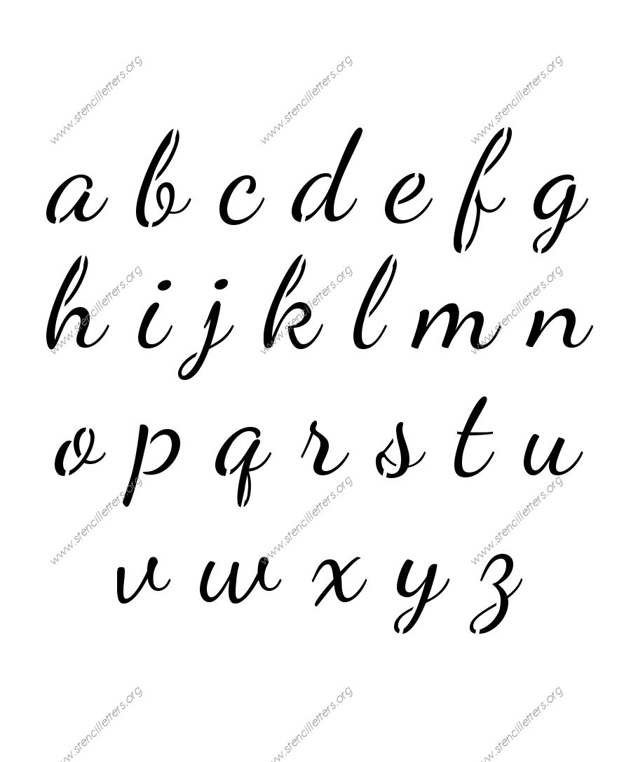 1950s Cursive Script A to Z lowercase letter stencils