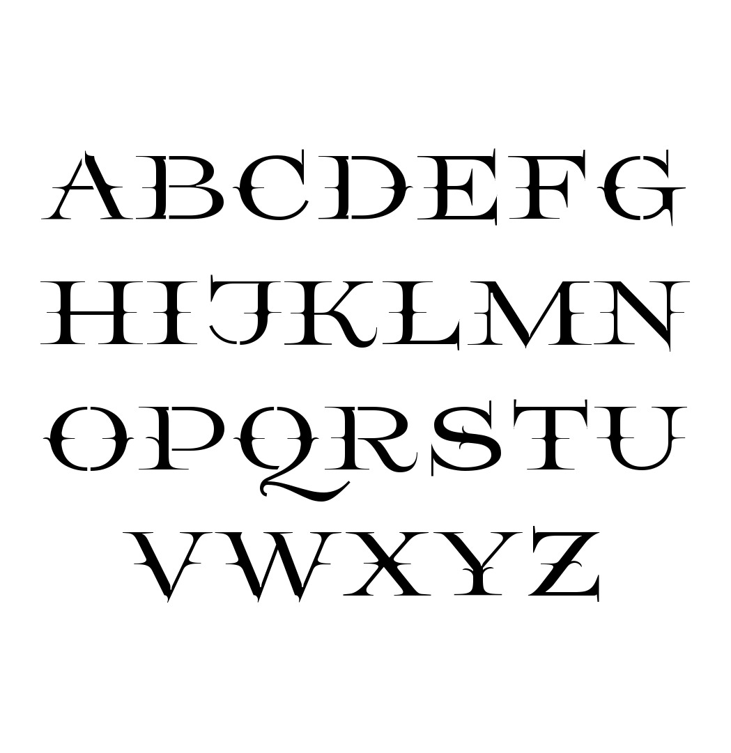All Caps Decorative Stencil Letter Set