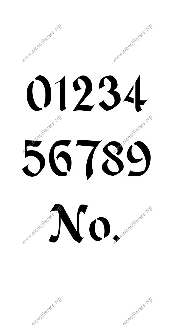 Gothic Calligraphy A to Z uppercase letter stencils