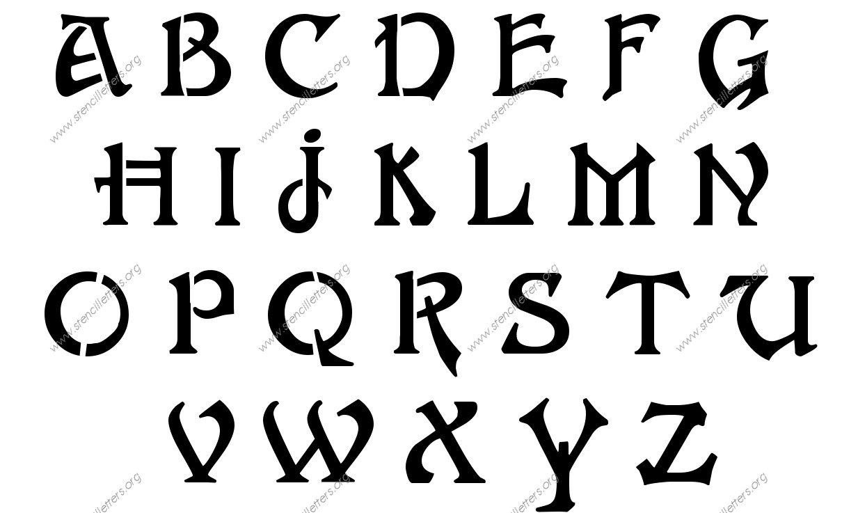 Intricate Art Nouveau Stencil Letter Set