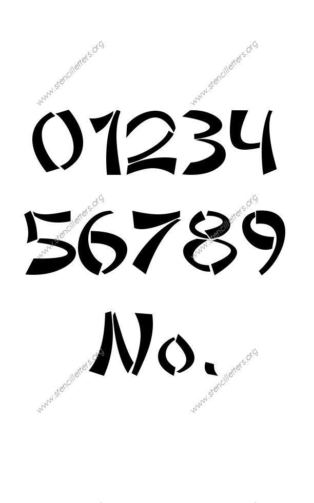 Asian Novelty 0 to 9 number stencils