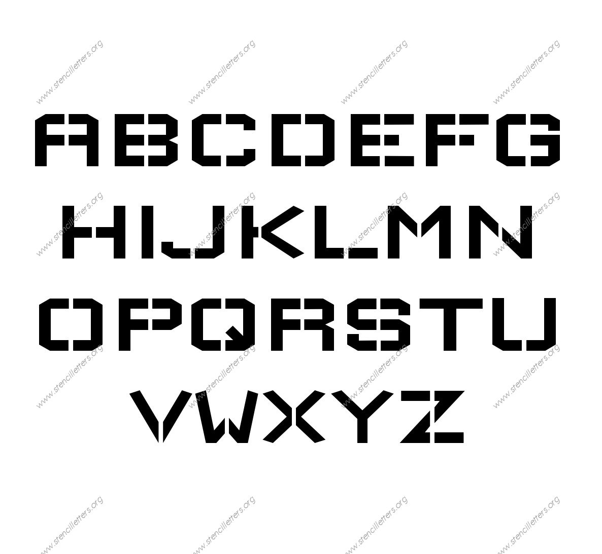 Square Block Elegant Stencil Letter Set