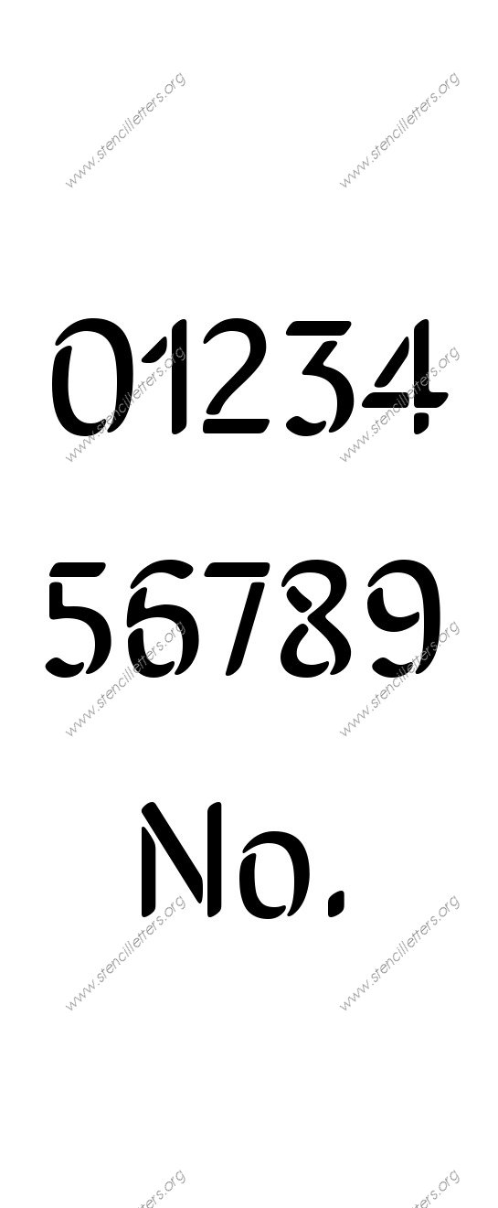 Brush Decorative Number Stencil