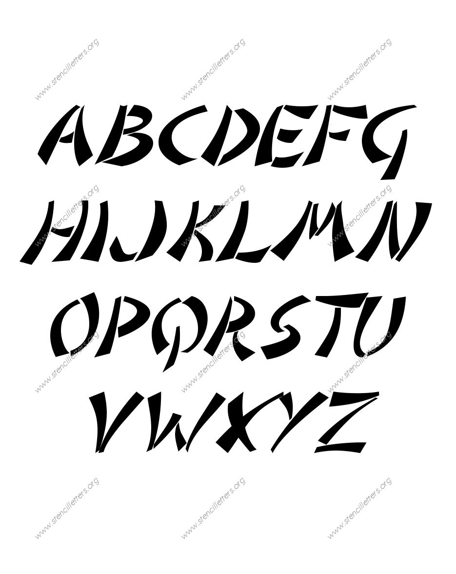 Asian Italic Custom Made to Order Stencil