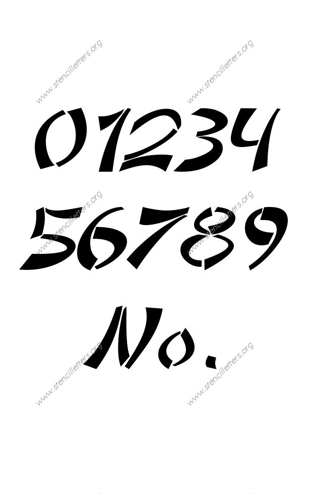 Asian Italic Number Stencil