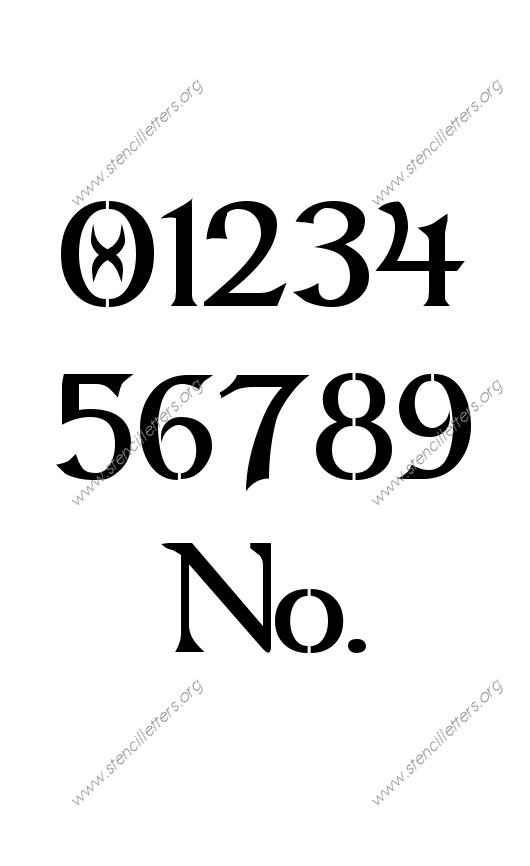 Celtic Fantasy Number Stencil