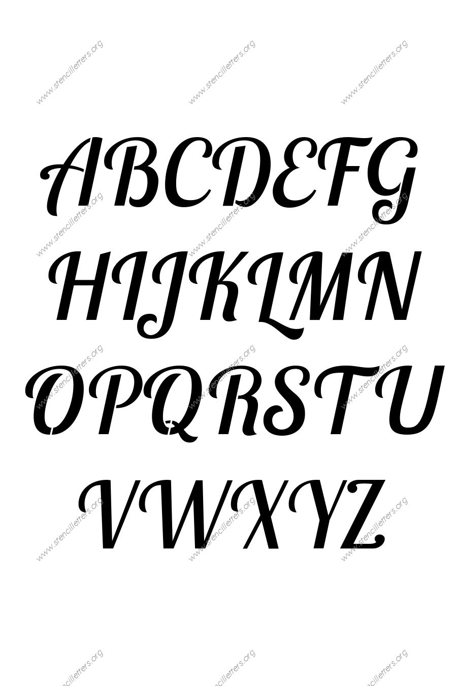 Connected Italic Custom Made to Order Stencil
