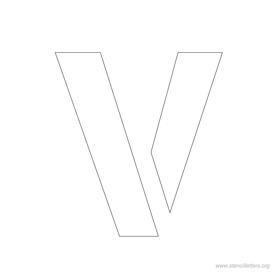 2 inch stencil letter v