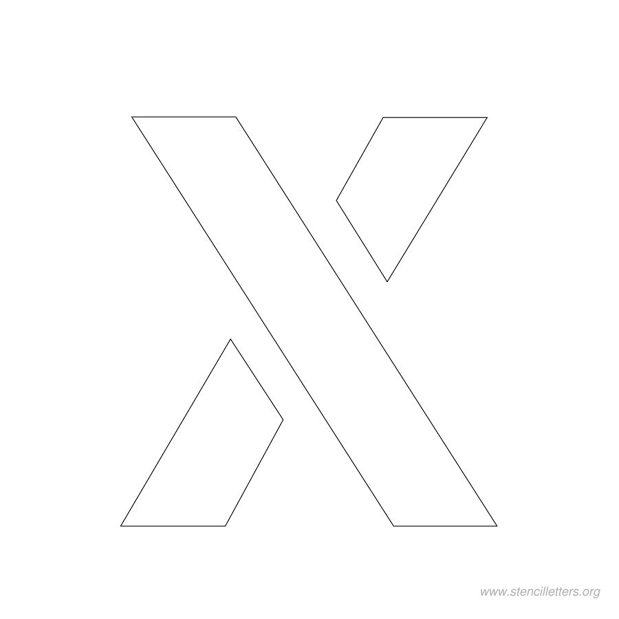 2 inch stencil letter x