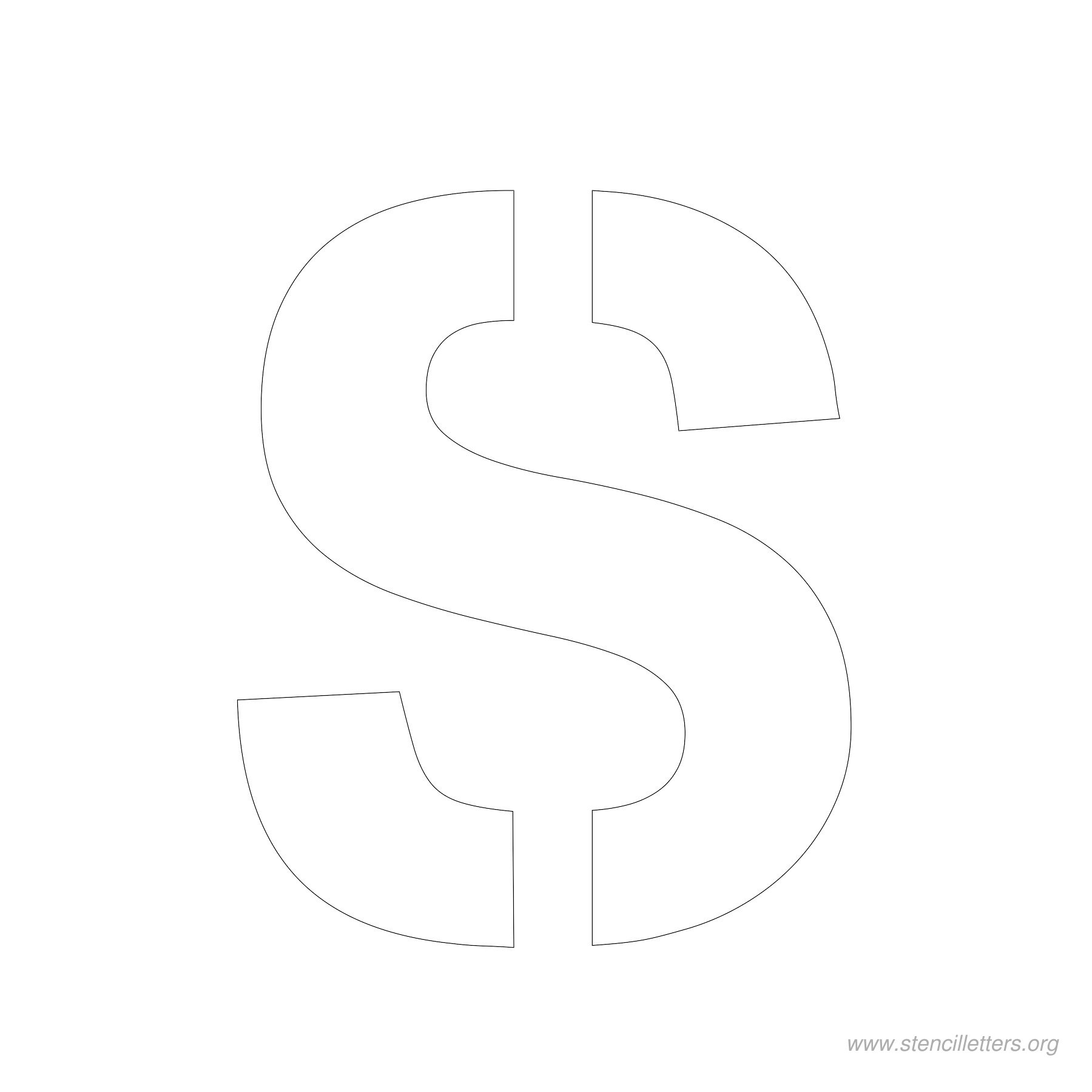 4 inch stencil letter s