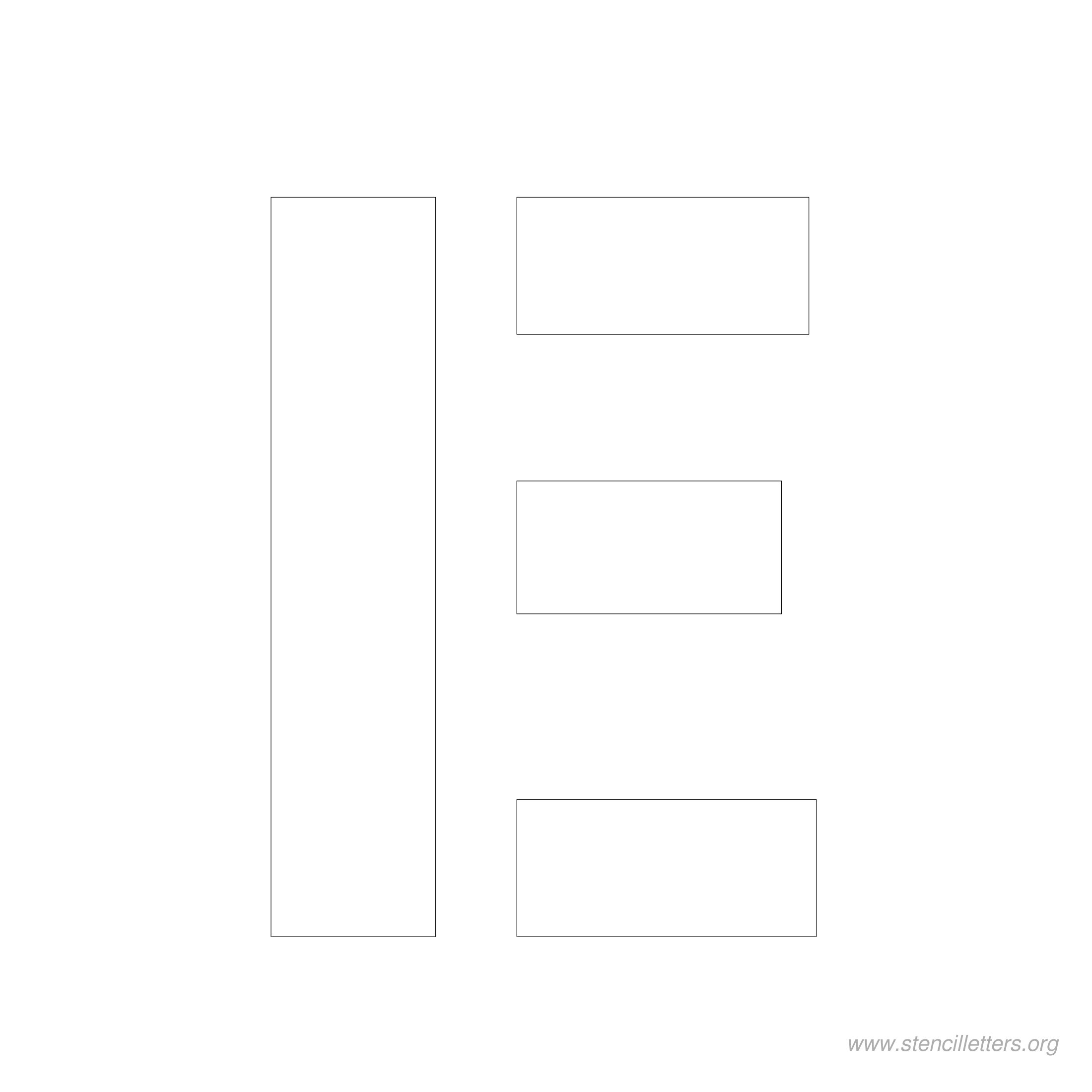5 inch stencil letter e