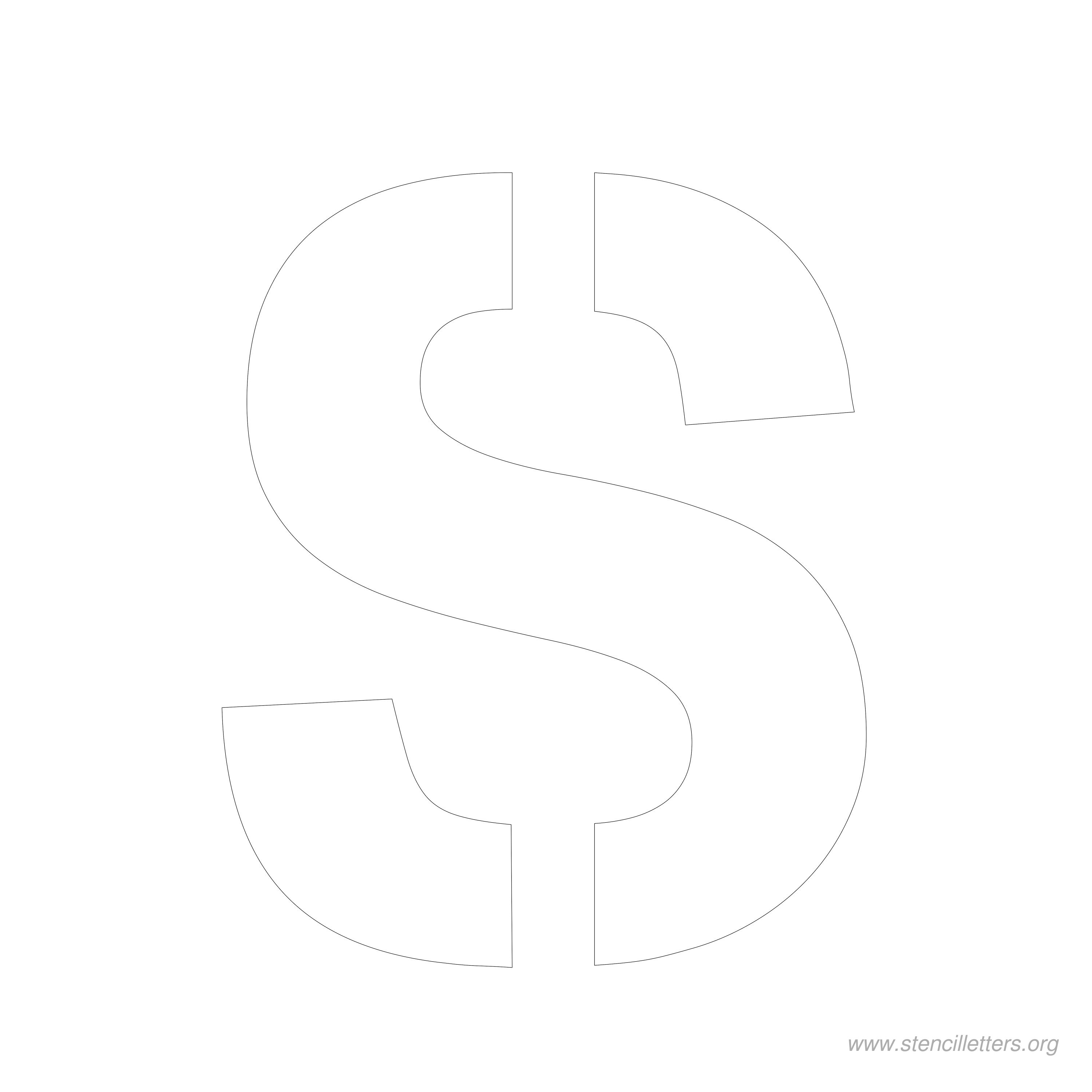 7 inch stencil letter s