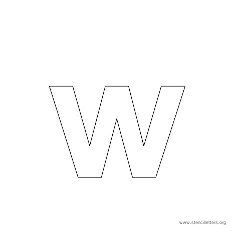 lowercase arial stencil letter w