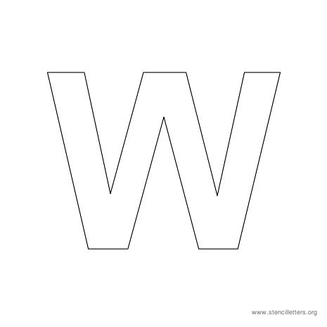 uppercase arial stencil letter w