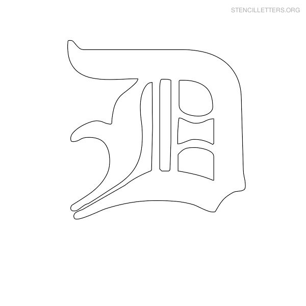Stencil Letter Old English D