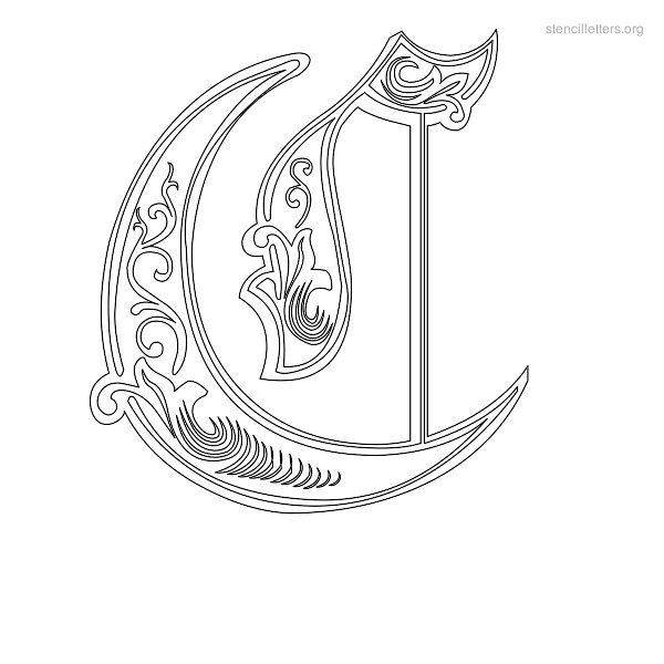 Stencil Letter Decorative C