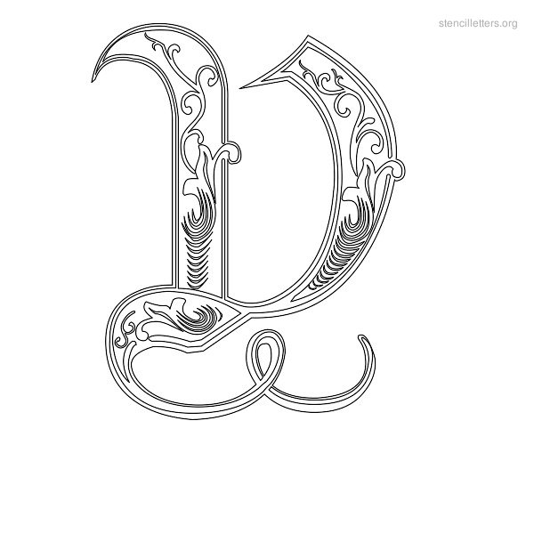 Stencil Letter Decorative V