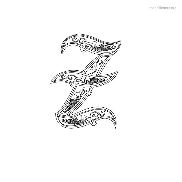 Stencil Letter Decorative Z