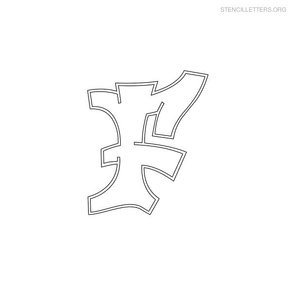 Stencil Letter Graffiti F