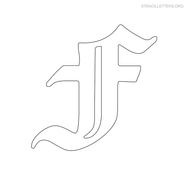 Stencil Letter Old English F