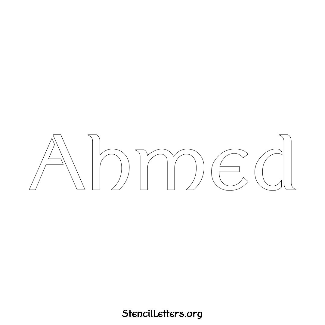 Ahmed name stencil in Ancient Lettering