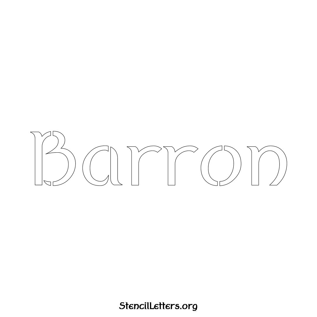 Barron name stencil in Ancient Lettering