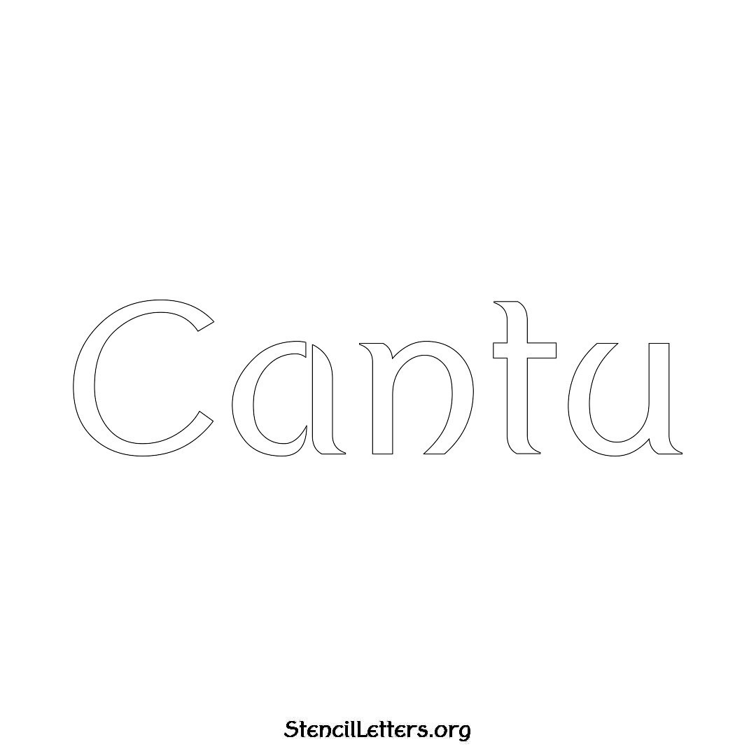 Cantu name stencil in Ancient Lettering