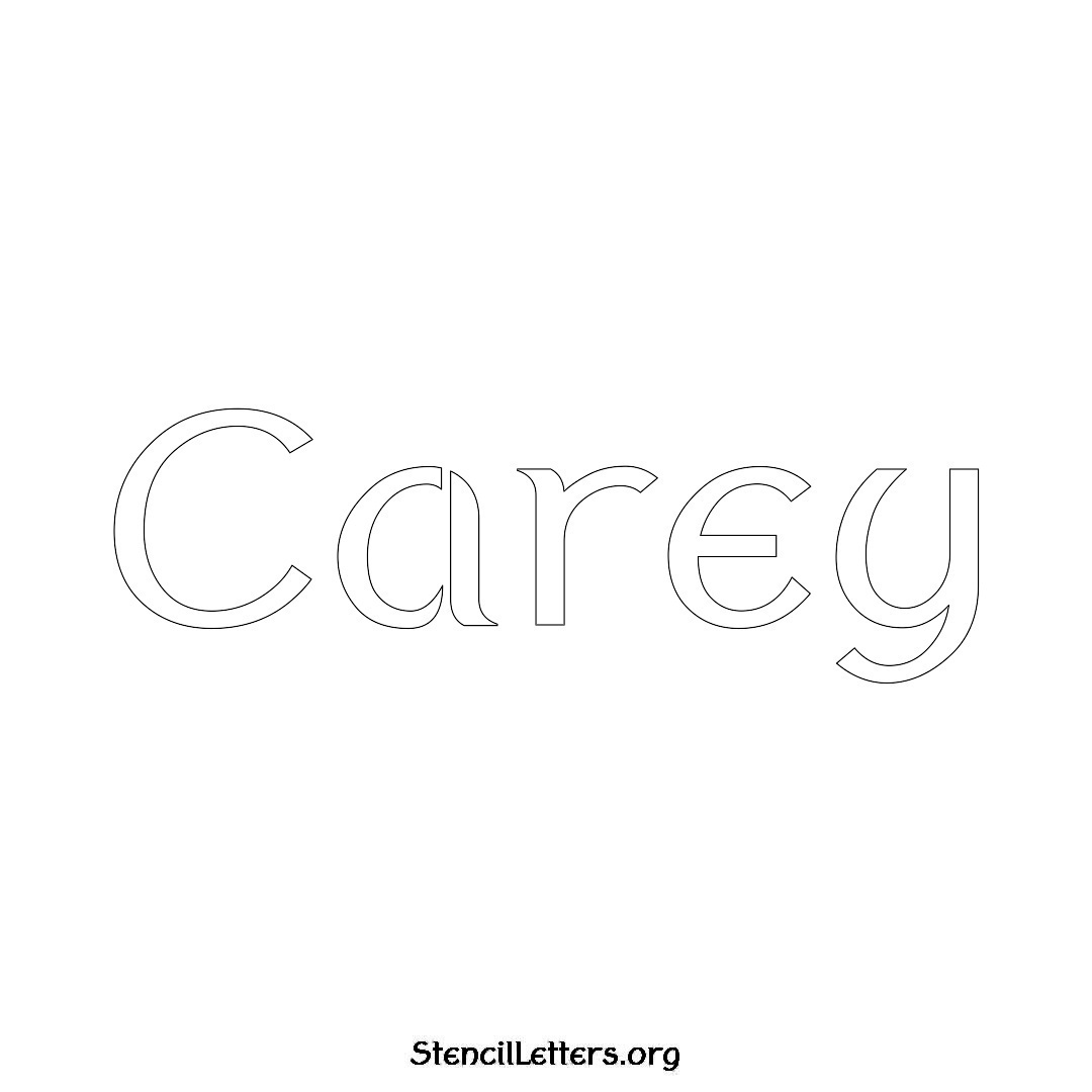 Carey name stencil in Ancient Lettering