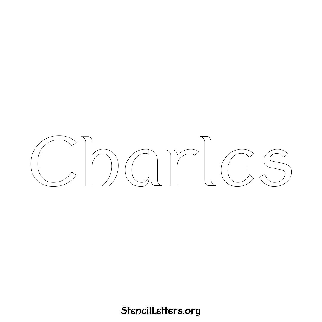 Charles name stencil in Ancient Lettering