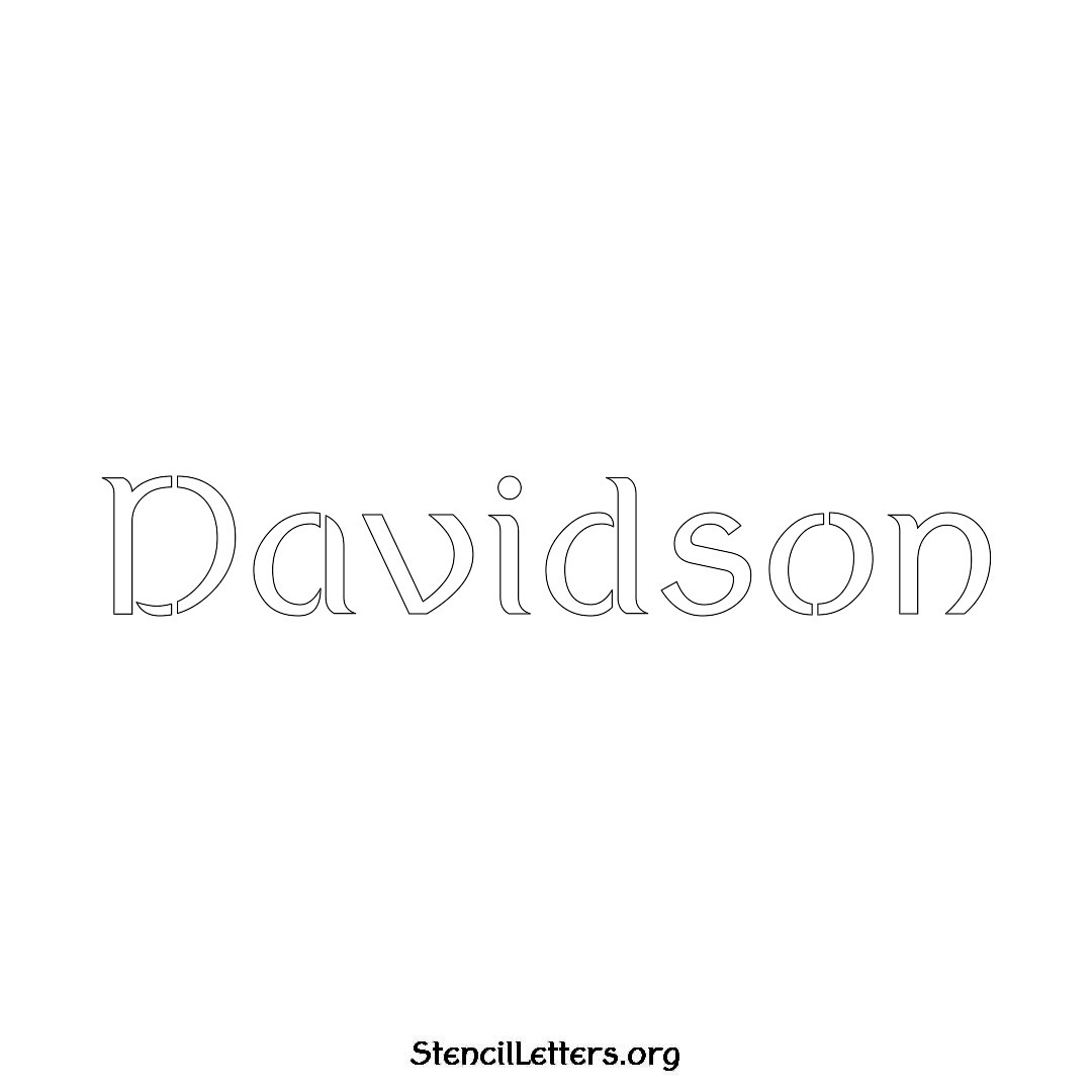Davidson name stencil in Ancient Lettering