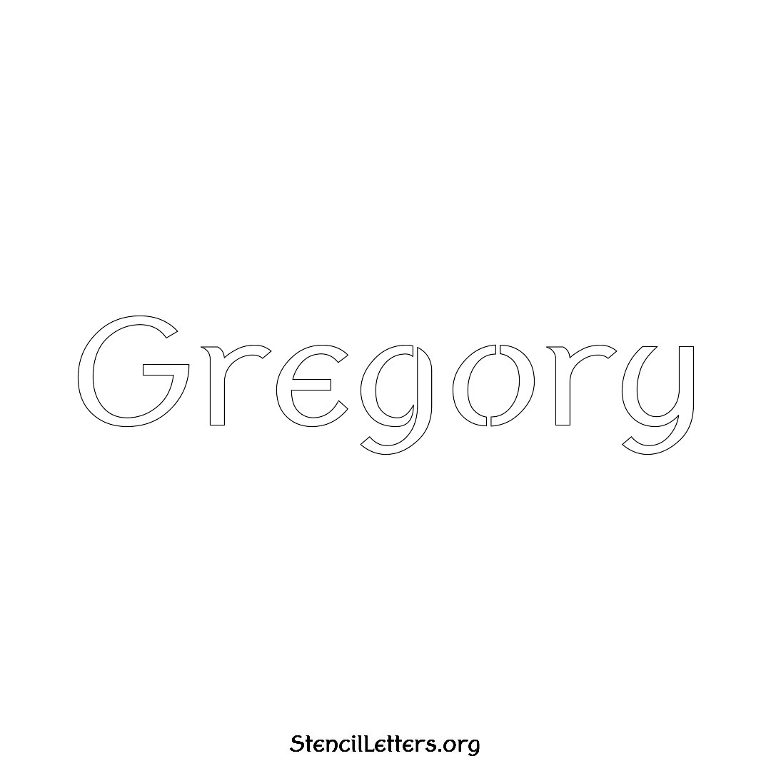 Gregory name stencil in Ancient Lettering