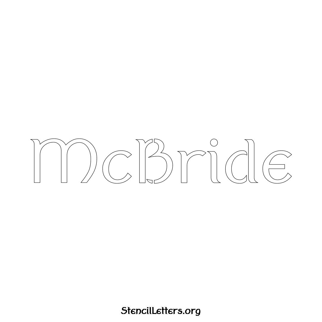 McBride name stencil in Ancient Lettering