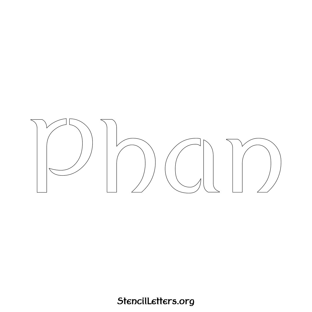 Phan name stencil in Ancient Lettering