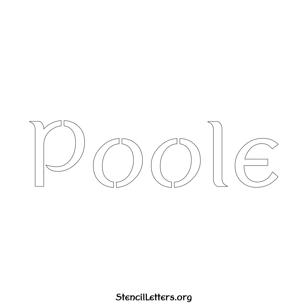 Poole name stencil in Ancient Lettering