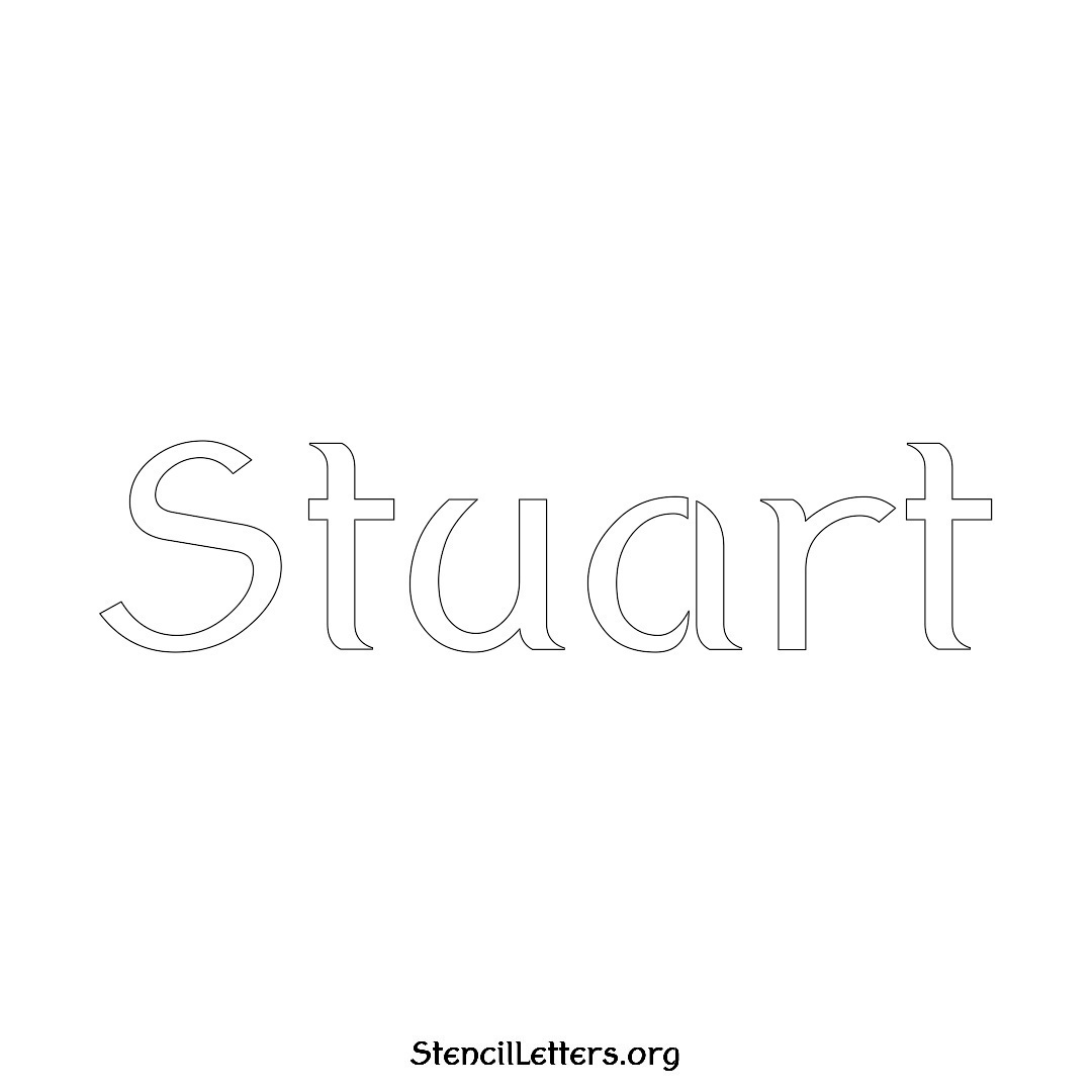 Stuart name stencil in Ancient Lettering
