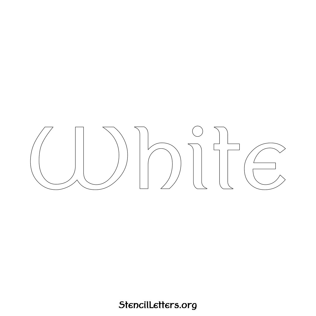 White name stencil in Ancient Lettering