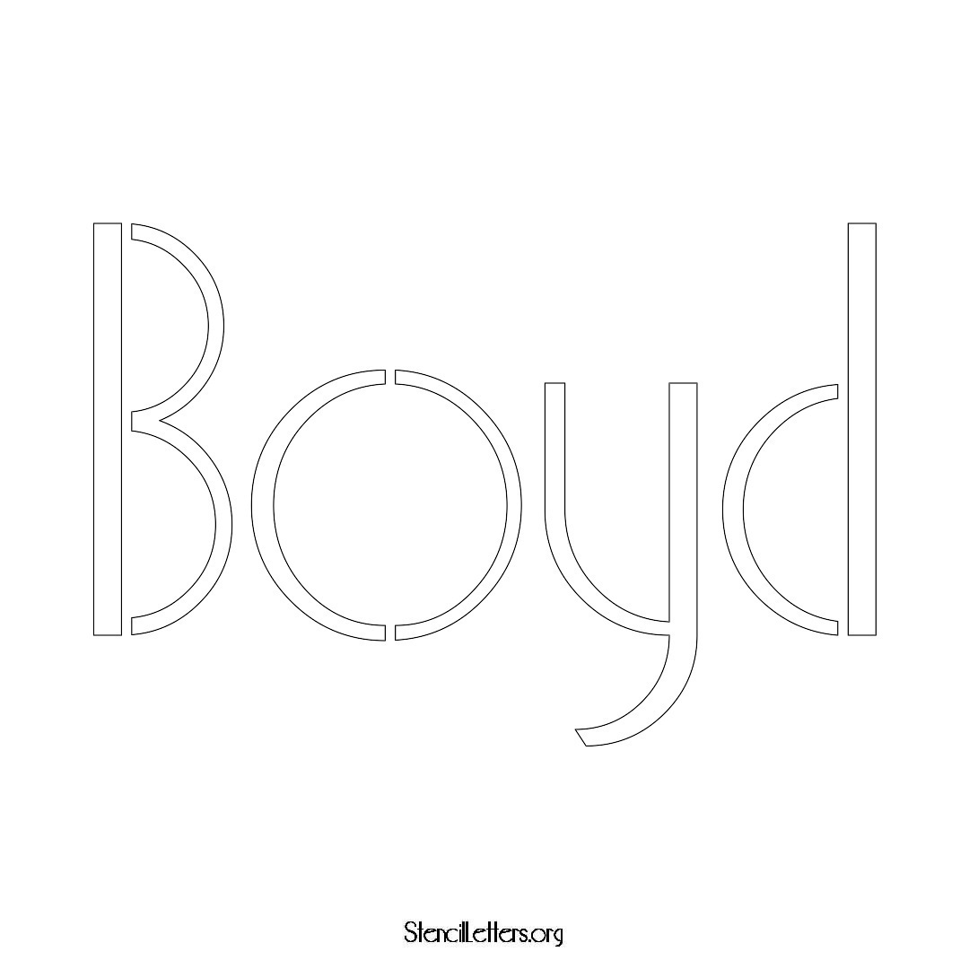 Boyd name stencil in Art Deco Lettering