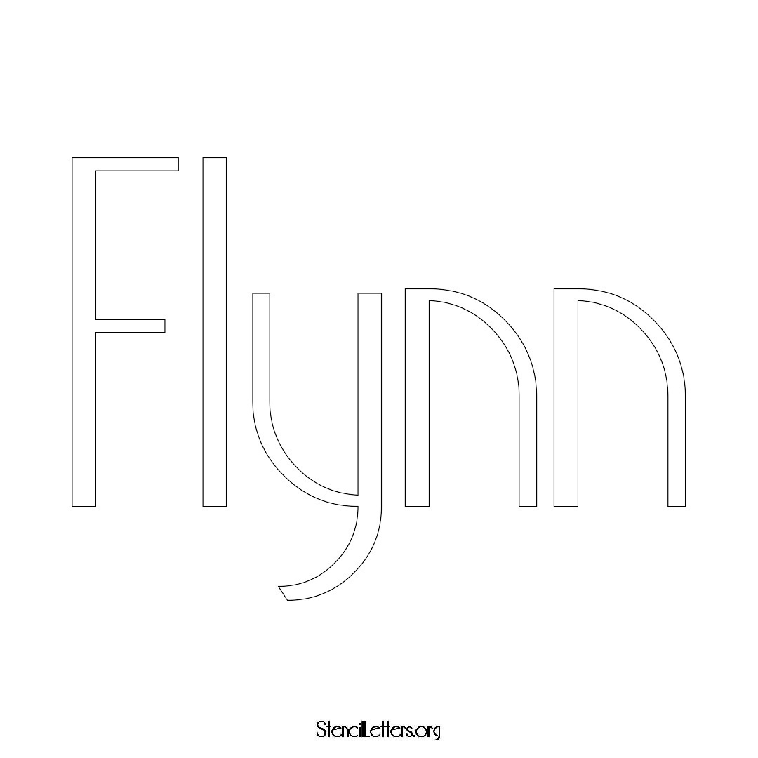 Flynn name stencil in Art Deco Lettering