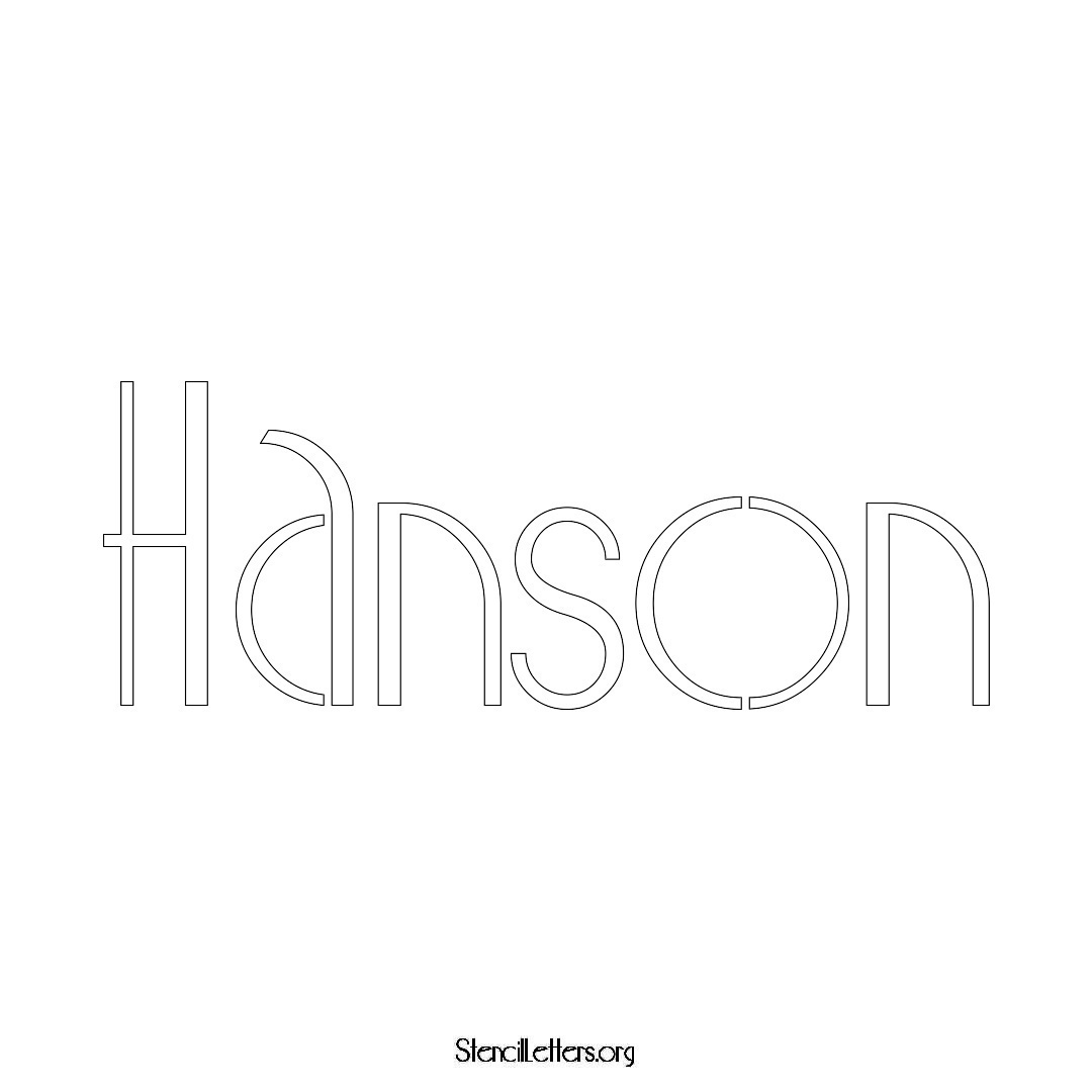 Hanson name stencil in Art Deco Lettering