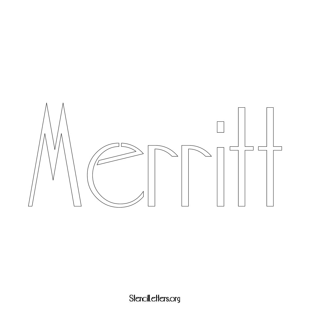 Merritt name stencil in Art Deco Lettering