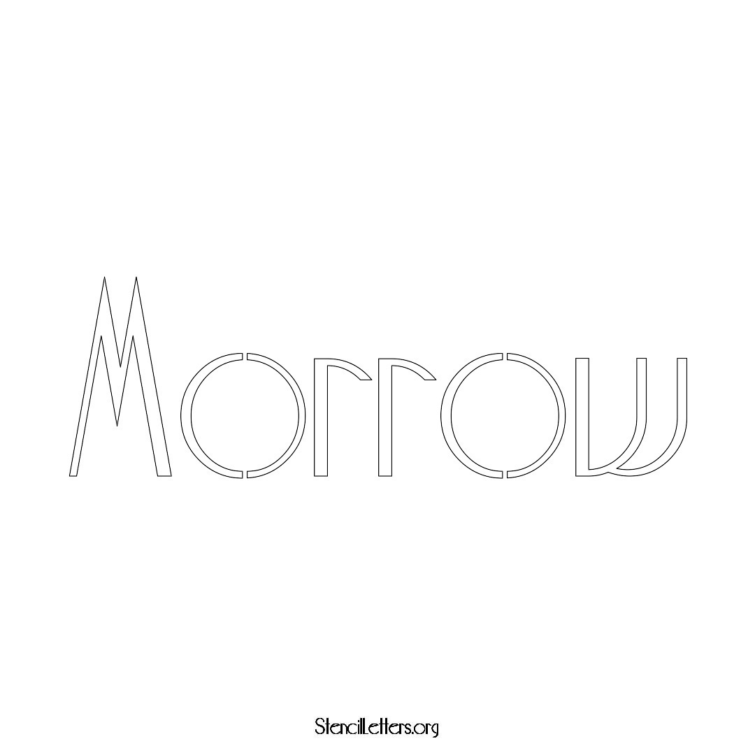 Morrow name stencil in Art Deco Lettering