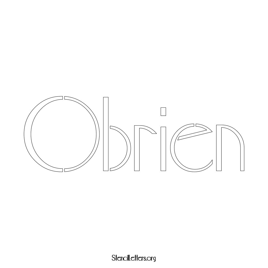 Obrien name stencil in Art Deco Lettering