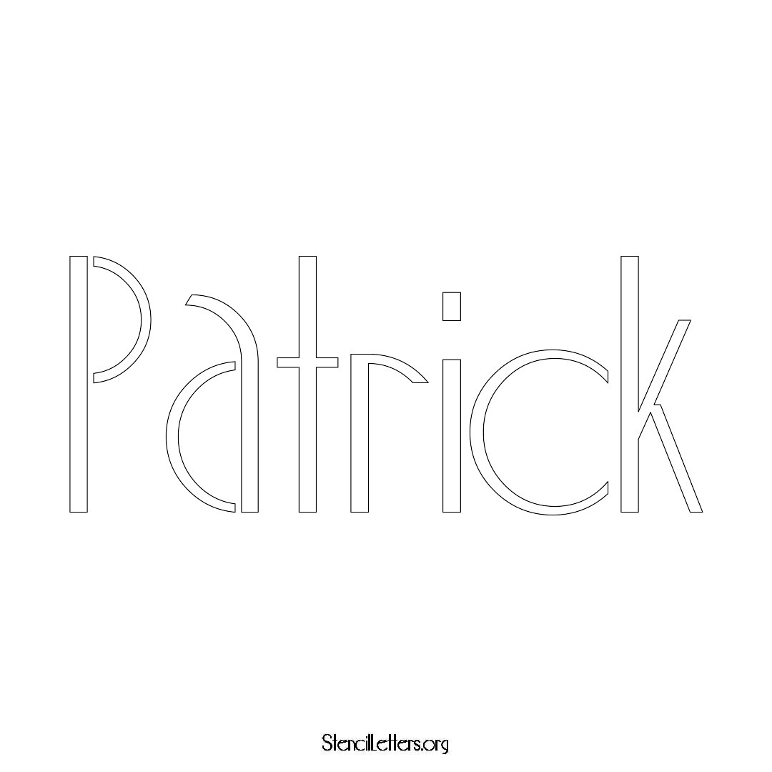 Patrick name stencil in Art Deco Lettering
