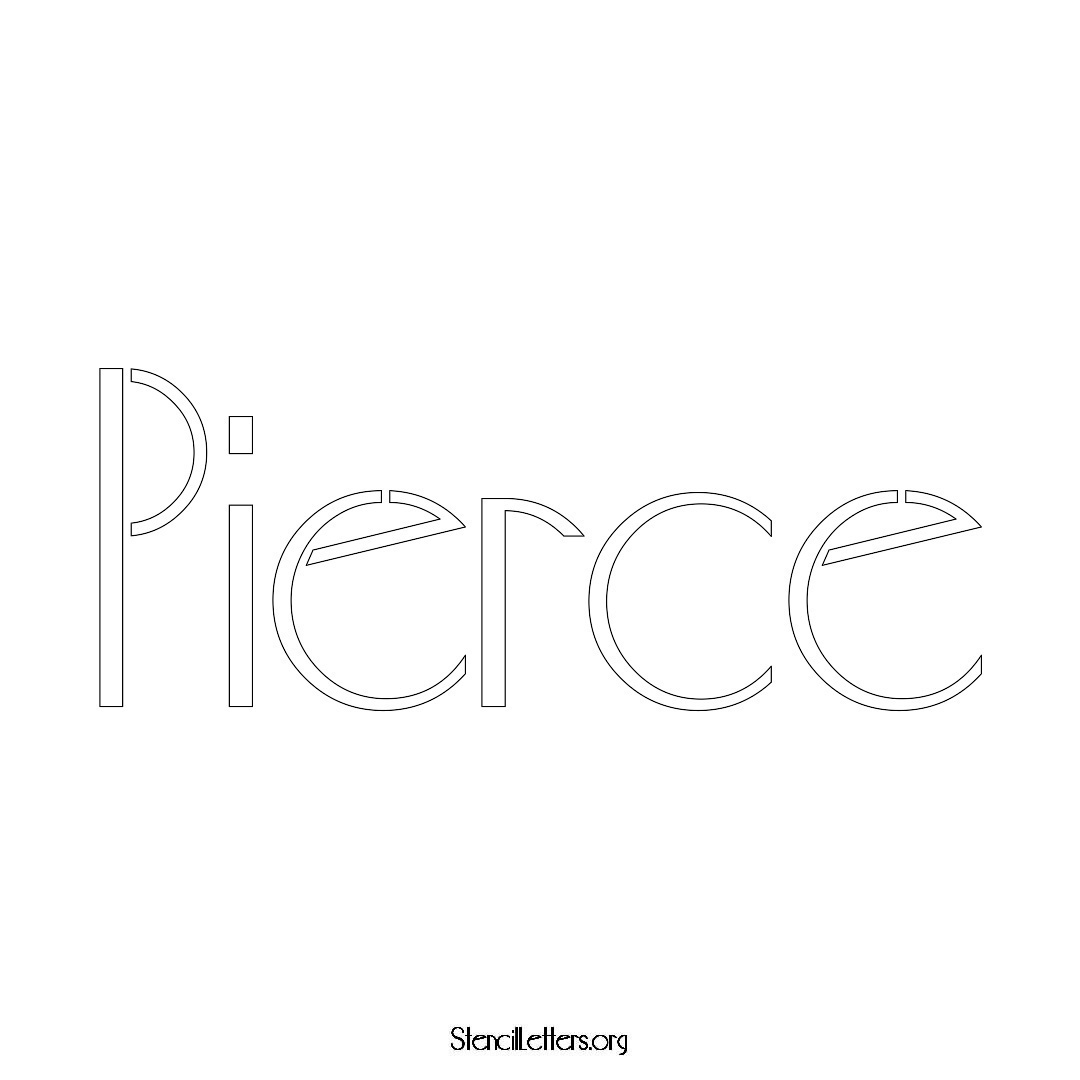 Pierce name stencil in Art Deco Lettering