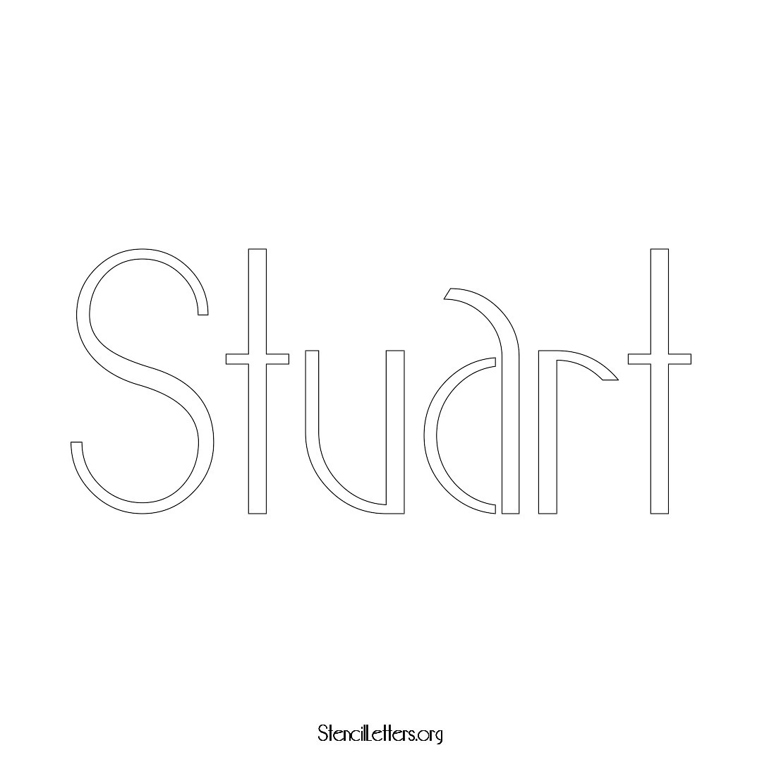 Stuart name stencil in Art Deco Lettering