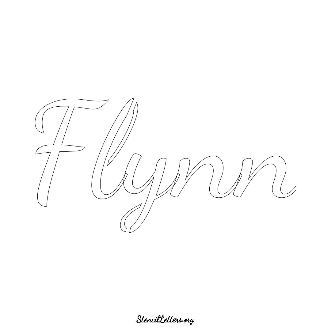Flynn name stencil in Cursive Script Lettering