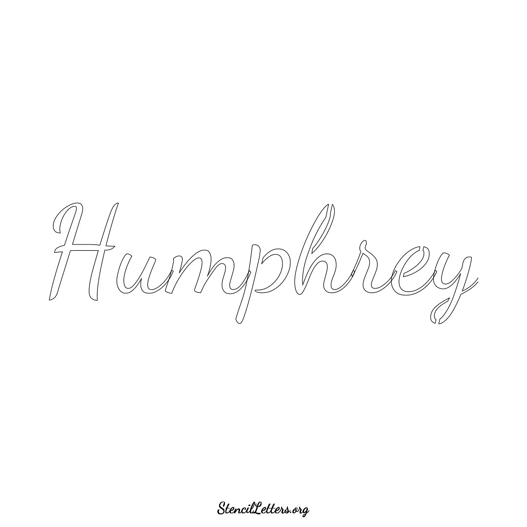 Humphrey name stencil in Cursive Script Lettering