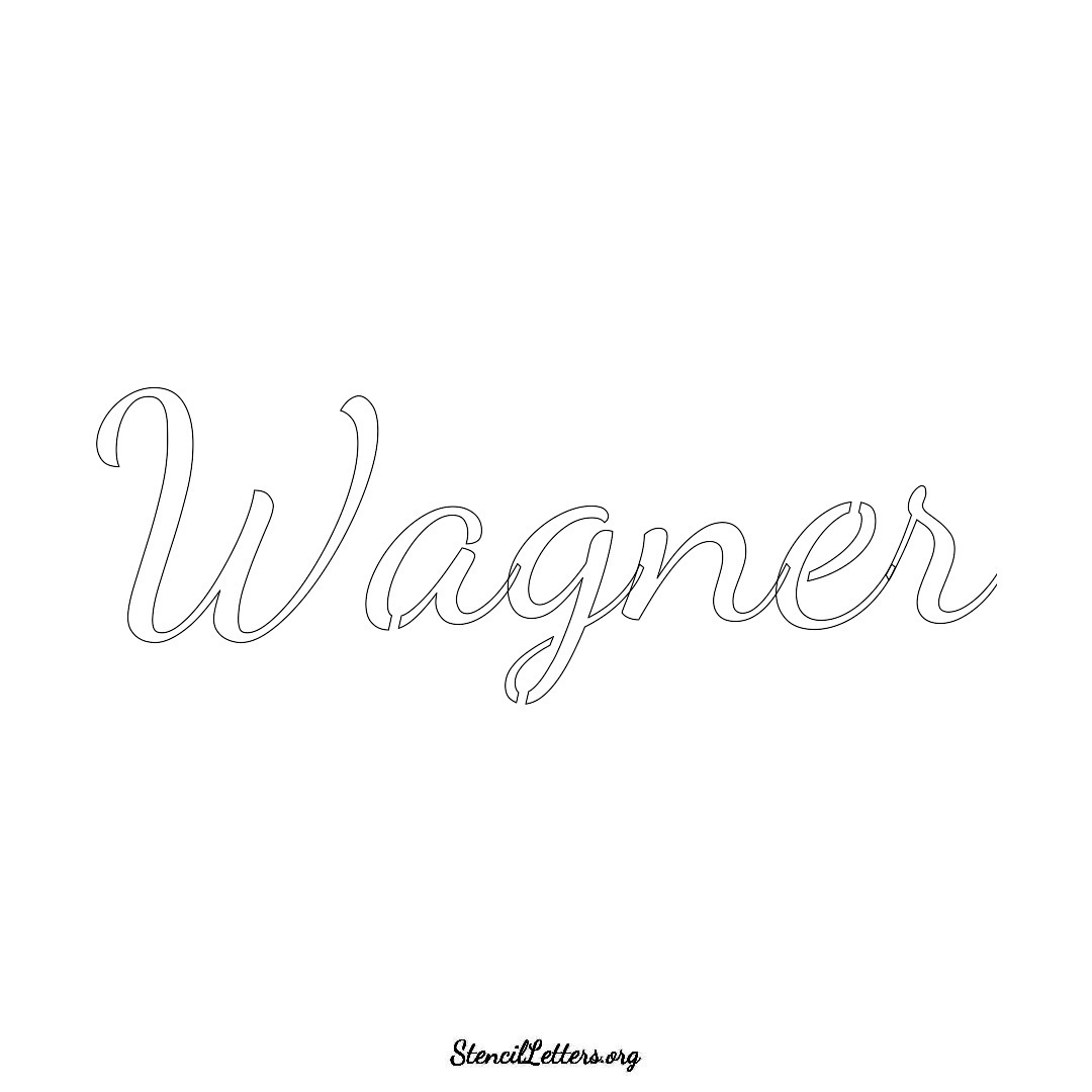 Wagner name stencil in Cursive Script Lettering