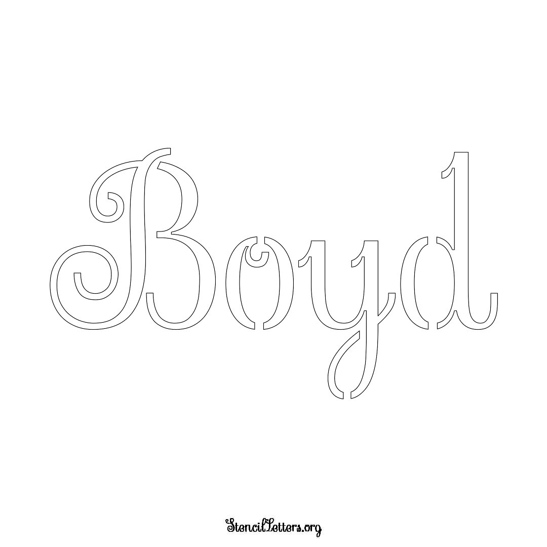 Boyd name stencil in Ornamental Cursive Lettering